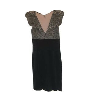 Weston Wear Anthropologie dress Women Sleeveless Black New v neck zip XS